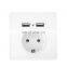 EU Standard Electrical Wall Charger Adapter Charging Wall Germany Plug Socket Power Outlets,16A,Grounded,PC Panel,LED indication