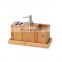Bamboo Bathroom Accessories Set with Soap Dispenser, Cup, Toothbrush Holder and Tray