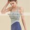 Ins Hot Selling Sexy Halter Neck Yoga Vest Front Scrunch Built In Bra Fixed Pads Women Sports Fitness Gym Wear Slim Fit Tank Top