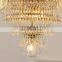 French Golden Copper Chandelier European Villa Luxury Crystal Pendant Lamps For Hotel