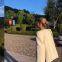 cross-border round neck with patch pocket decoration, loose jacket for women