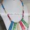 Women Colored Beaded Pendant Bone Horn Jewelry Necklace Sets