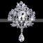 Elegant Handmade Crystal Silver Plated Artificial Brooch Flower Diy Brooch Bouquet