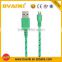 1m length Metal plate and braided nylon sleeve usb extension cable V8 micro usb charging cable for samsung