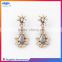 Fashion retro alloy and crystal drop earrings for women, ladies flower earring