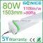 Energy saving 80W 1500mm isolationg AC110-277V LED tube light ip65 with 5 years warranty