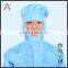 cleanroom products ESD white/yellow/blue polyester shawl cap