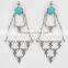 Antique silver turquoise green dangle style collection earring