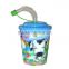 New design promotional gifts customer printed with straw 300ml plastic cup