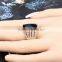 1 dollar items zinc alloy black gemstone single stone gold ring for women