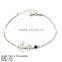 BXA-0932 925 Silver Religion Bracelet with Silver Tiger-eye and Small Charm religion symbol