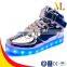 2016 gold and silver light shoes USB charging flash Colorful led shoes