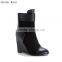2016 Classic wedge heel wide calf ankle sexy boots women height shoes