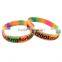2016 custom colorful rainbow silicone wristbands with logo printed