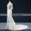 ASAW04 100% Real Photos Custom Made Luxurious Half Sleeve See Through Beaded Long Train African Style Sexy Wedding Dress