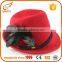Custom Red Formal Hats Women Wool Felt Hat Feathers for Fedora Hats Supplier's Choice