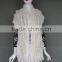Rabbit Fur Knit Cardigan/women White Fur Vest/rabbit Fur Knitted Vest