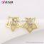 2016 women small fashion star shape 14k gold plated earring