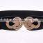 Korea style fashion all-match ladies or women dough twist metal buckle elastic wide waist belt for dress and long coat