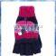 Printed Flower Capped Knitting Patterns Gloves Mittens for Young Girls