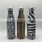 750ml Stainless steel bottle/painting insulated with zebra air transfer