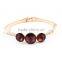 Charming Alloy Silver Gold Plated High Polished Bangle Jewelry Big Three Clean Beads Different Size Piercing Beads Thin Bracelet
