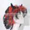 High quality synthetic black and red halloween evil wig N211