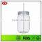 Bpa free acrylic mason jar with lid and straw for beverage