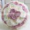 Luxury Handmade Lovely pink white rose wedding bouquet,Rhinestone Beadings Satin Jewel Bridal Bouquet Bridesmaid Bouquet