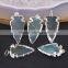 Silver Plated Edged Jasper Gem Stone Druzy Pendant, Green Arrow Pendant, For Jewelry Making