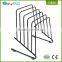 Wholesale black trapezoid 5 compartment metal iron wire magazine rack