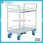 stainless steel utility trolley cart with 2 shelves