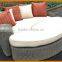 Sectional Wicker Daybed Stool Covered With Cushion