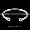 Women's New Arriva Cheap Silver Plated Open Double Beads Bangle for Best Gift