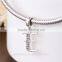 S067E Globalwin 925 Sterling Silver Alphabet E European Birthstone Charms