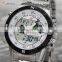 Shark Steel Analog Digital LCD Quatrz Waterproof White Dial Mens Sports Watch