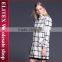 2015 Newest Black Plaid Straight Lady Overcoat Warm Winter Dress With Pocket