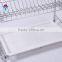 kitchen P shape iron 2 tier dishs rack