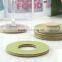Colorful Plywood Coaster Veneer Cup Mats Set with Holder For Cup