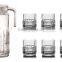 1000ml clear glass jug and 4pcs glass cup set