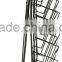 2 Tiers Modern Black Newspaper Stand Metal Wire Magazine Display Rack