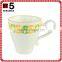New bone embossed rose handpainted mug
