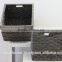 Square black water hyacinth basket with handles