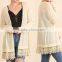 womens apparel 2017 Long Sleeve Lace Crochet Hem CARDIGAN