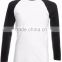 Plain Tunic T-shirts 60% Cotton 40% Polyester T-shirts fabric Long Sleeve Baseball Langarm T-Shirt Wholesale Custom