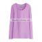 Round neck women t-shirt cotton plain Long sleeve women t-shirts