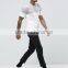New Custom Fashion Short Sleeve Button Placket White Contrast Design Men's 100% Cotton Knit Skinny Slim Fit Casual Polo T-Shirt