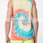Tie-dyed tank top with spinning pattern