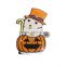 Plastic Halloween Pin Brooches Pumpkin Person Orange-red Brooch Pins For Women