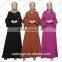 Loose fit hemp muslim dress/ jnj Arabian islamic solid color Middle East abaya kaftan dresses/fancy dl islamic abaya